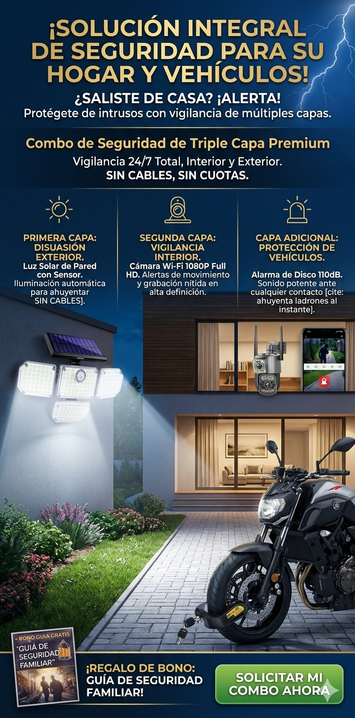 Guardian 360 Pro™ | Protege tu casa y tu moto en menos de 5 minutos (sin cables)