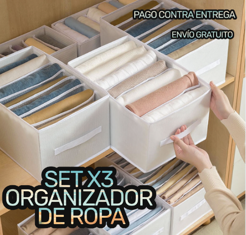Set de Organizadores de Ropa: 3 Tamaños con 7, 9 y 12 Secciones para Máxima Organización
