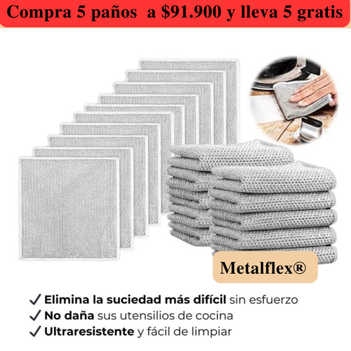 Paño Metalico Multiusos De Limpieza MetalFlex® 💥Compra 5 por $91.900 y lleva 5 gratis💥
