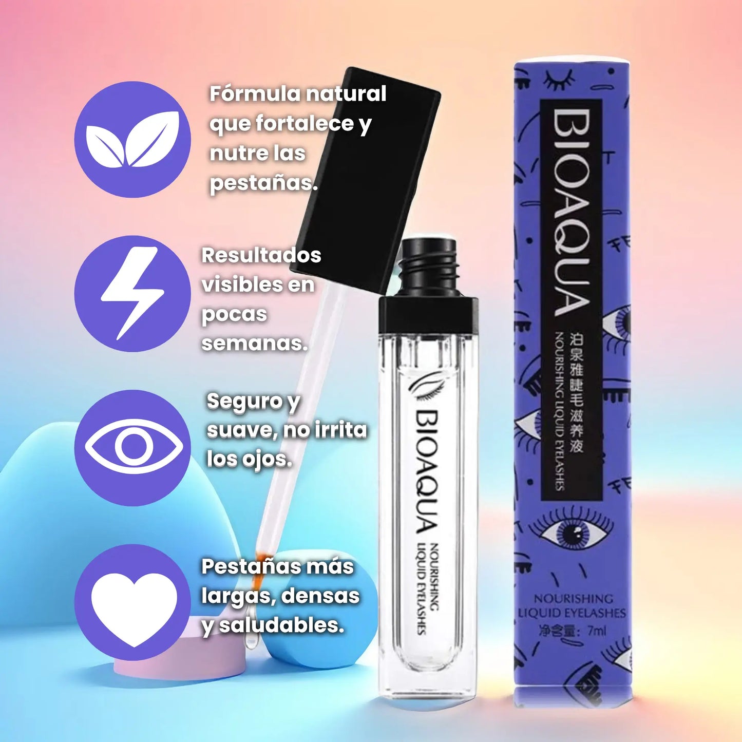 BIOAQUA™ | Pestañas más largas y fuertes en semanas