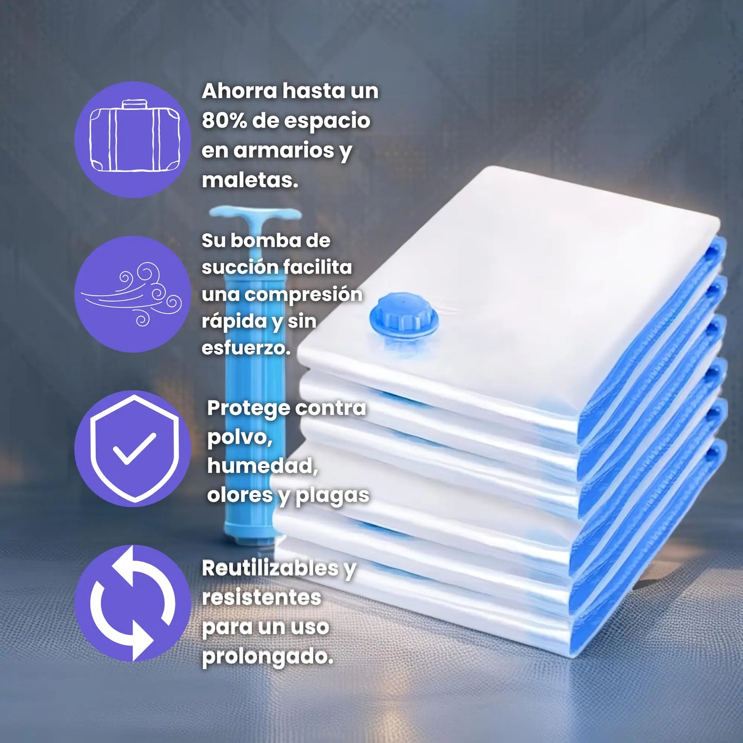 VacuumSeal™ | Set De 5 Bolsas 70*50 cm Maximiza Espacio, Protege y Organiza