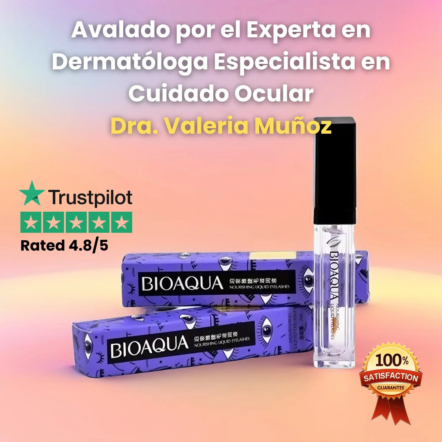BIOAQUA™ | Pestañas más largas y fuertes en semanas