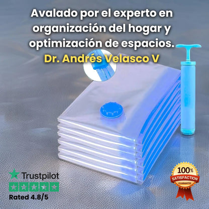 VacuumSeal™ | Set De 5 Bolsas 70*50 cm Maximiza Espacio, Protege y Organiza